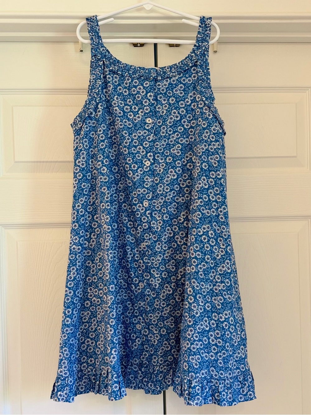 EUC Minnow Girls' Blue Floral Summer Dress size 13/14
